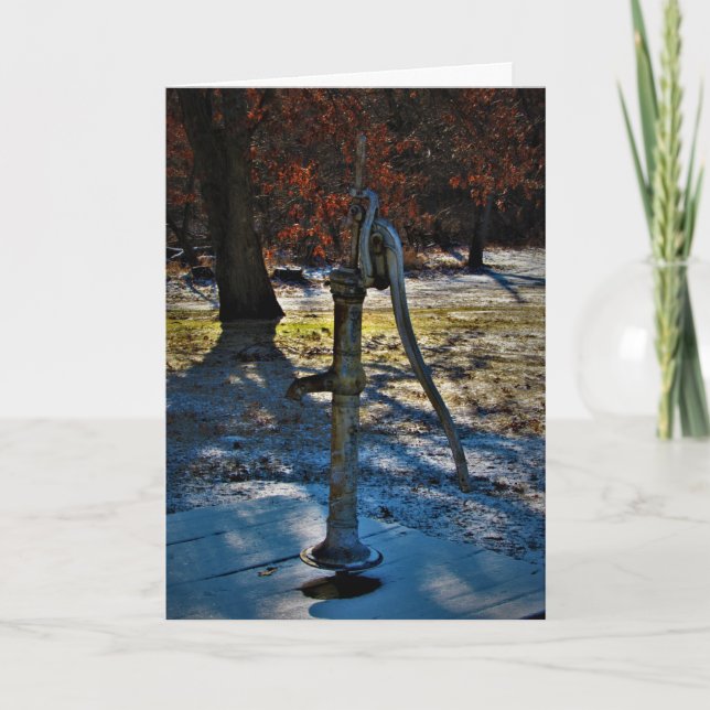 "1858 Vattenpumps"-julkort Kort (Framsida)