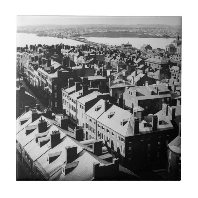 1859: Staden av Boston, Massachusetts Kakelplatta (Framsidan)
