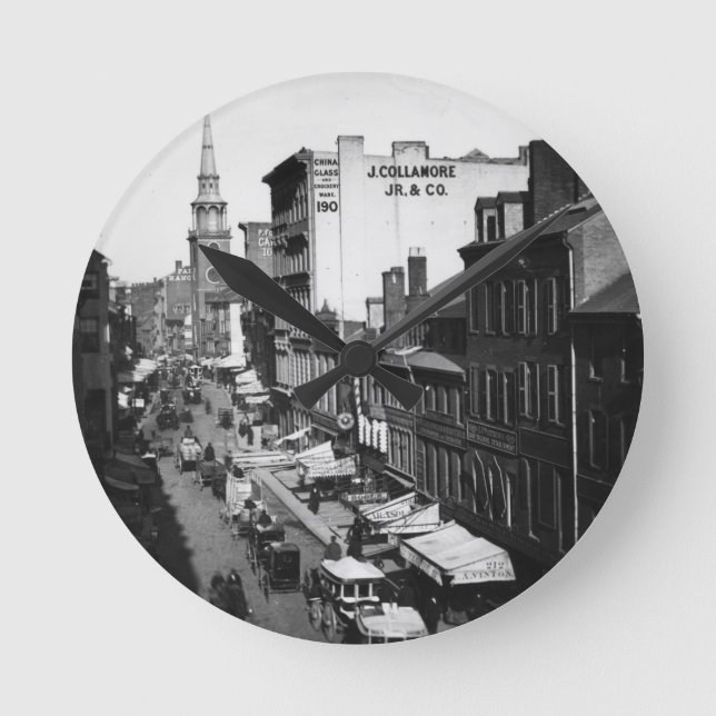 1859:  Trafikera och shoppar på den Washington Rund Klocka (Framsida)