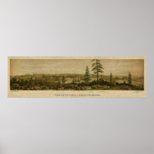 1860 beskåda av Victoria, Vancouver Poster