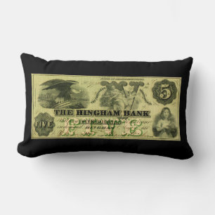 1860 Hingham Massachusetts 5 dollarnot Lumbarkudde
