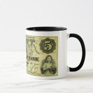 1860 Hingham Massachusetts 5 dollarnot Mugg