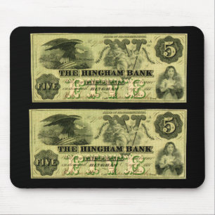 1860 Hingham Massachusetts 5 dollarnot Musmatta