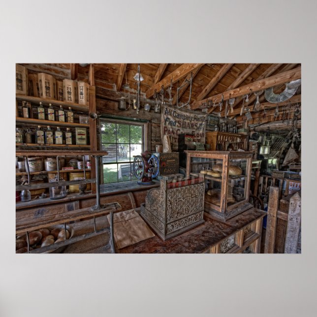 1860:S GAMMALA VÄSTERN GENERAL STORE - MONTANA POSTER (Framsidan)