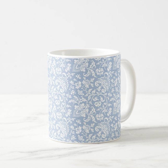 1860-talets Blommigt, Blek Blue Coffee Mugg (Framsida höger)