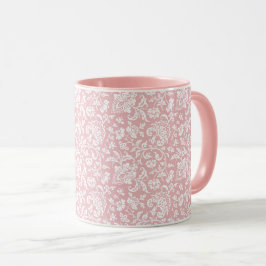 1860-talets Blommigt, Rosa Kaffe Mugg