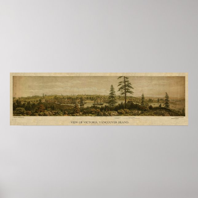 1860 View of Victoria, Vancouver Poster (Framsidan)