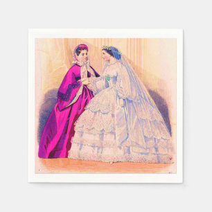 1861 Fransk bröllop-tallad Pappersservett
