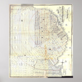 1862 Karta i San Francisco Poster