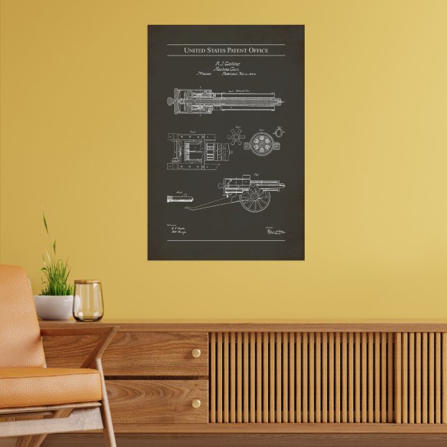 1862 US 36836 - Gatling Gun Poster (Vardagsrum 2)