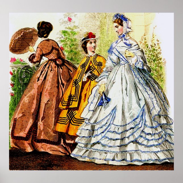 1863 Journal Des Jeunes Personnes mode plåt Poster (Framsidan)