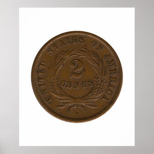 1864 2-Cent Biet Poster