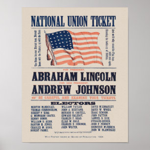1864 Unionens poster Party kampanj - Lincoln