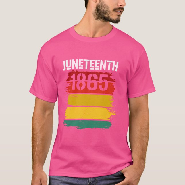 1865-18 juni 1981 Flagga för svart frihet T Shirt (Framsida)