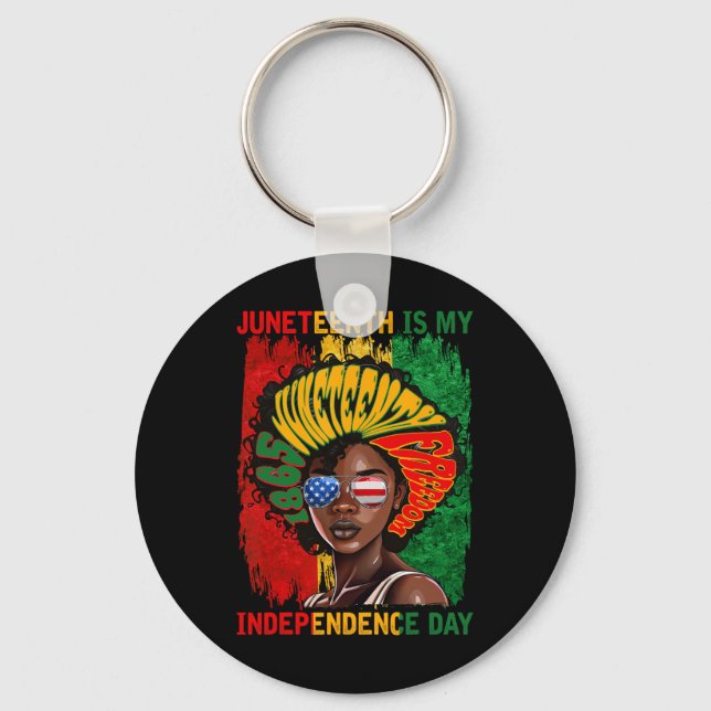 1865 är min afrikanska Flagga i Independence day Nyckelring (Framsida)