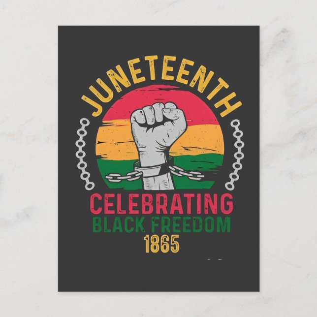1865 års firande av svart frihet meddelande vykort (Framsida)