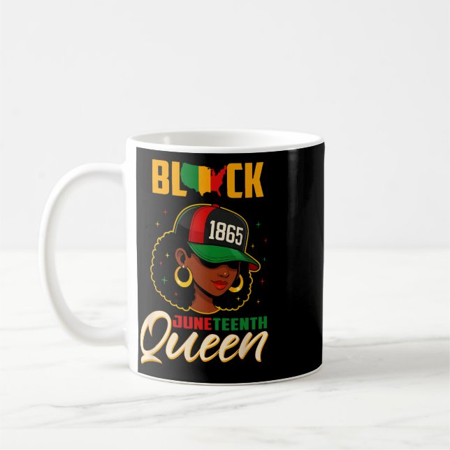 1865 Juneteenth Svart Drottning Kvinnor Män Junete Kaffemugg (Vänster)