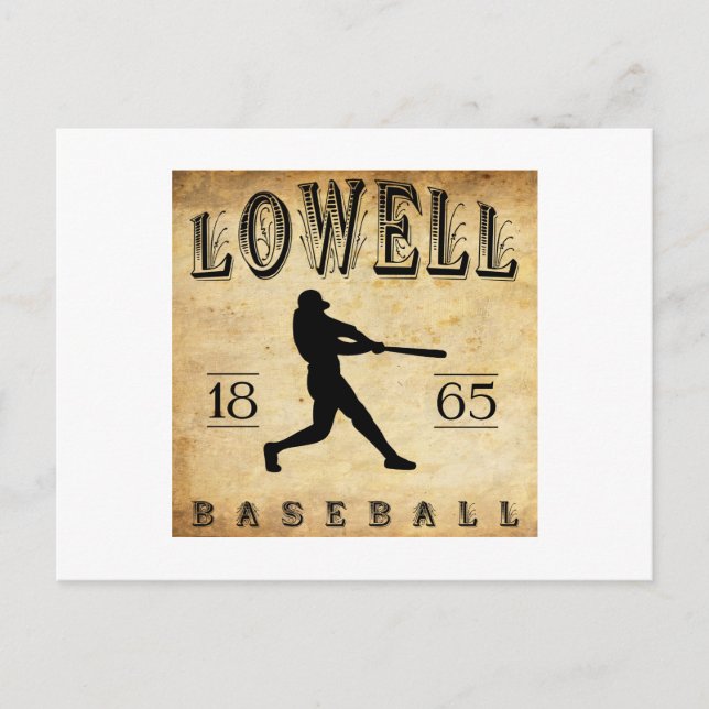 1865 Lowell Massachusetts Baseball Vykort (Framsida)