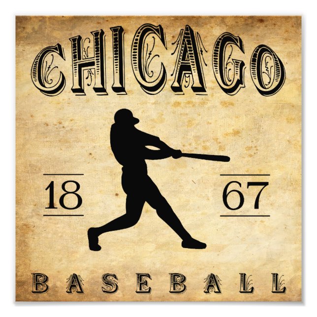 1867 Chicago Illinois Baseball Fototryck (Framsidan)