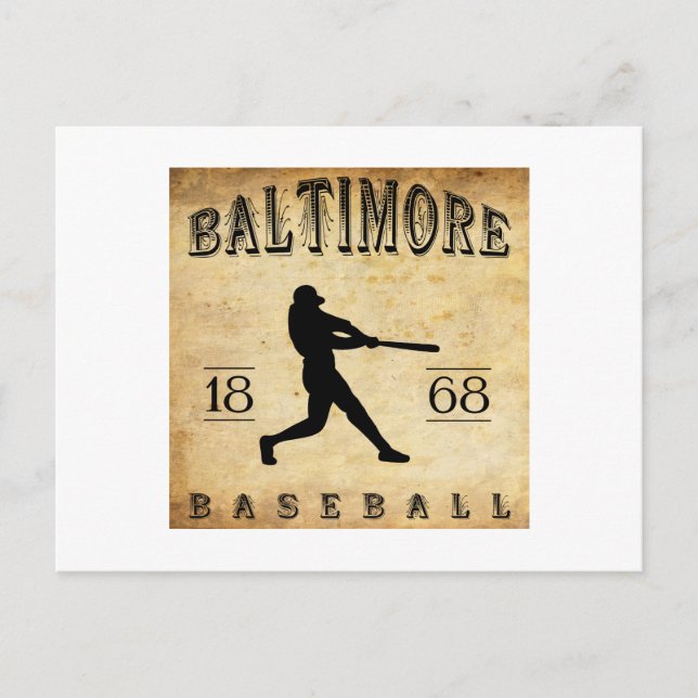 1868 Baltimore Maryland Baseball Vykort (Framsida)