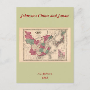 1868 Karta - Johnson's China och Japan Vykort