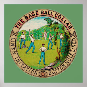 1868 Vintages Baseball Collar-Logotyp Poster