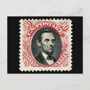 1869 Postage Frimärke 90 c Lincoln Postcard Vykort