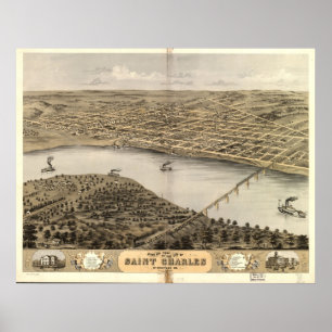 1869 Sanktt Charles MO fågelöga beskådar den Poster