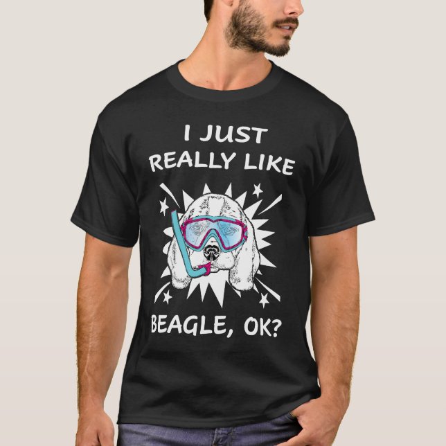 186 Jag bara Verkligen som Beagle T Shirt (Framsida)