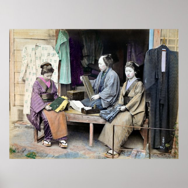 1870 Fabric Dealer of Japan Poster (Framsidan)