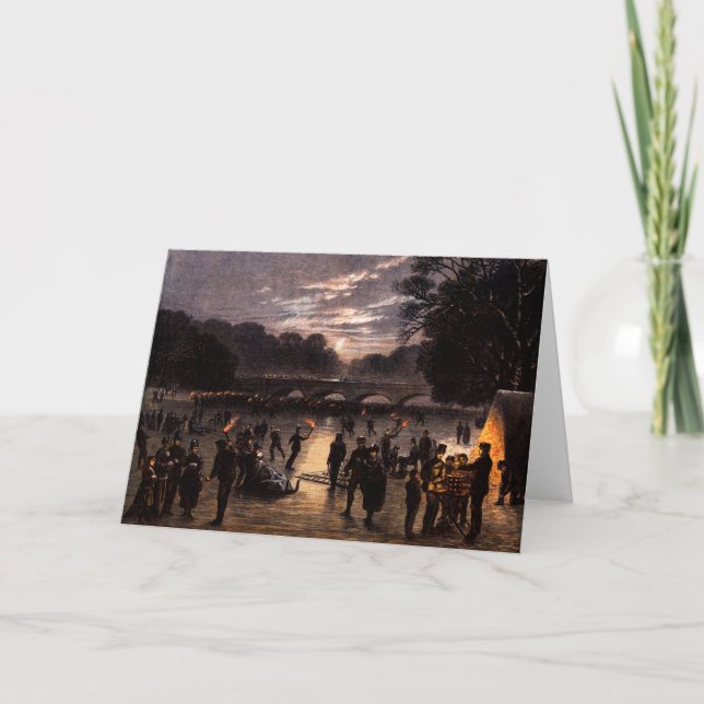 1870 Ice Skating in London Helgkort (Framsida)