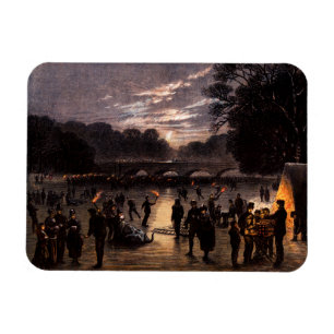 1870 Ice Skating in London Magnet