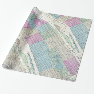 1870 Karta New York City Central Park Presentpapper