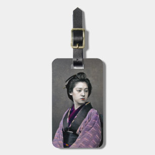 1870 Vacker japansk kvinna Bagagebricka