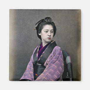 1870 Vacker japansk kvinna Magnet