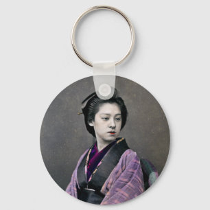 1870 Vacker japansk kvinna Nyckelring
