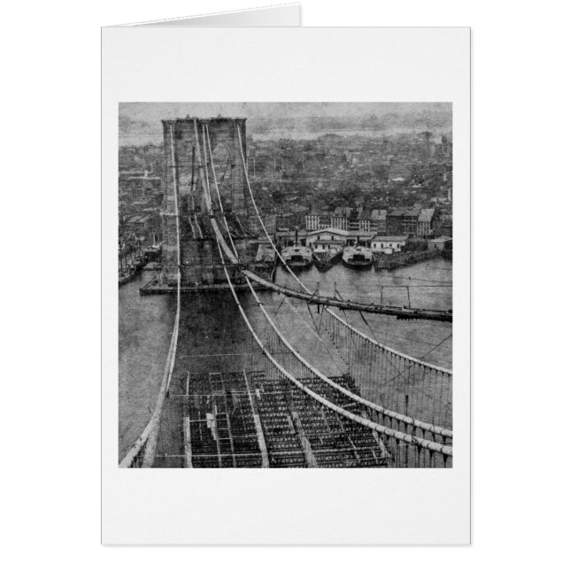 1870s New York City Brooklyn överbryggar Hälsningskort (Framsidan)