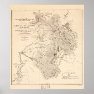1870'skartakällor av Snake River Wyoming Idaho Poster
