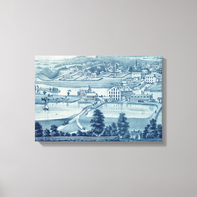 1871 Birds Öga View Carpentersville Illinois Canvastryck (Framsida)