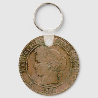 1871 Fransk 10 Centime Nyckelring