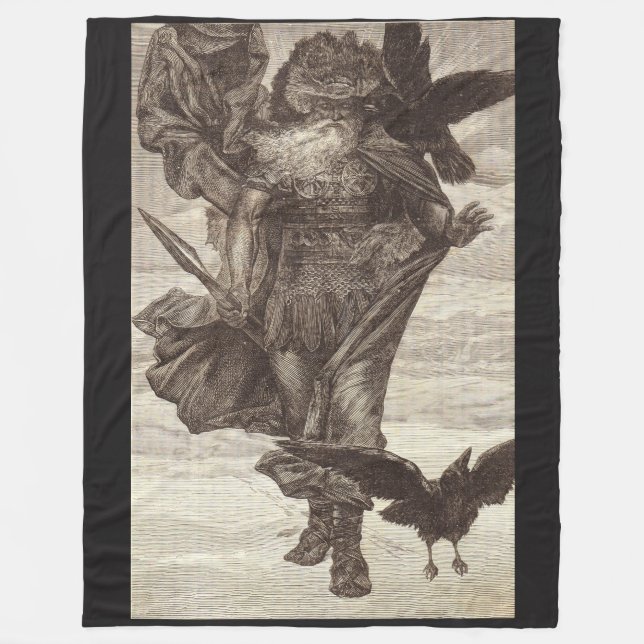1871 Odin, Wisdomens nordliga gud Fleecefilt (Framsidan)