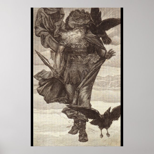 1871 Odin, Wisdomens nordliga gud Poster (Framsidan)