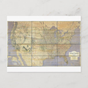 1873 Karta i Förenta staterna Vykort
