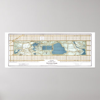 1875 Hinrichs' Guide Karta i Central Park Poster