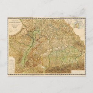 1875 Karta i södra Västern Tyskland Vykort
