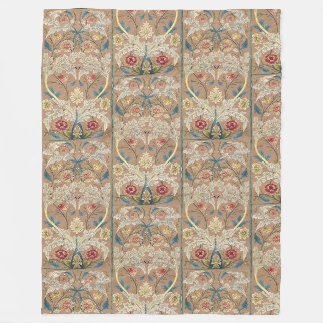 1875 Vintage William Morris Blommigt Embroidery Fleecefilt (Framsidan)