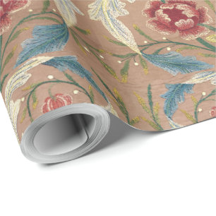 1875 Vintage William Morris Blommigt Embroidery Presentpapper