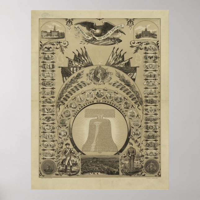 1876 Återge självständighetsförklaringen Poster (Framsidan)