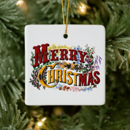 1876 God jul Dubbla-sidig Julgransprydnad Keramik