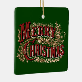 1876 God jul Dubbla-sidig Julgransprydnad Keramik